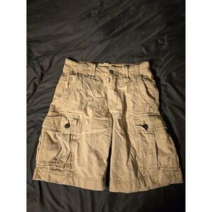 American Eagle Mens Teens Size 28 Waist Classic Cargo Shorts Light Tan Heavy